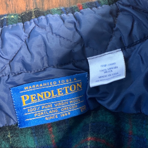 Pendleton Plaid Virgin Wool Shirt Elbow patches M - Picture 8 of 8